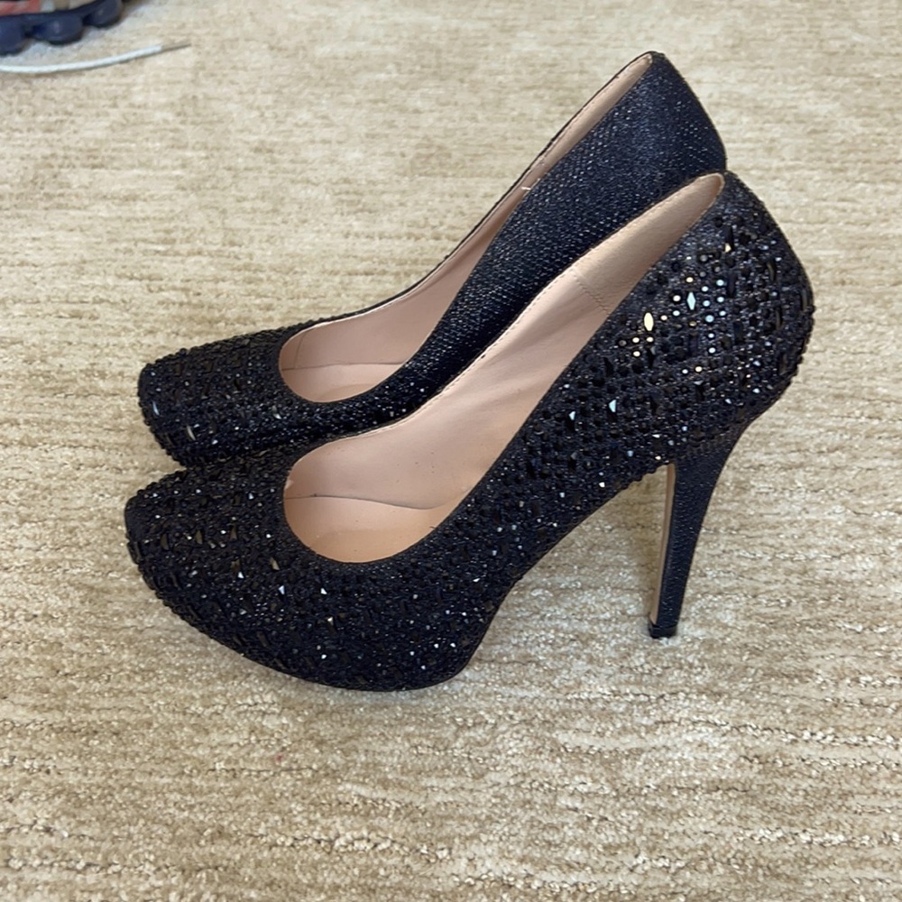 Black studded heels